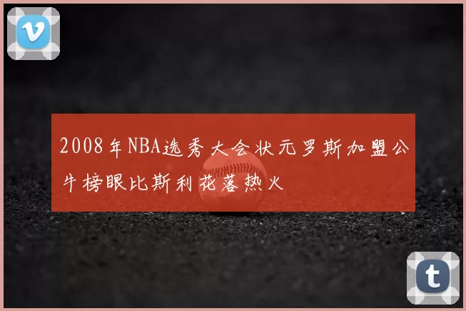 2008年NBA选秀大会状元罗斯加盟公牛榜眼比斯利花落热火