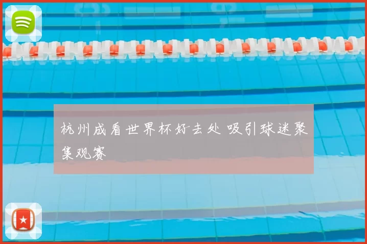 杭州成看世界杯好去处 吸引球迷聚集观赛